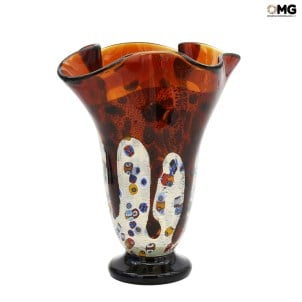Tulipano Amber - Vaso Millefiori - Original Murano Glass OMG