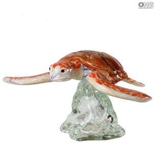Meeresschildkröte - Skulptur - Original Murano Glas
