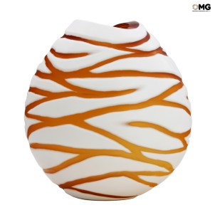 Vaso battuto - Âmbar - raízes - Original Murano Glass OMG -