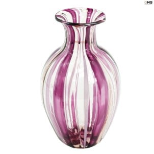花瓶花絲多彩戛納粉色-原始玻璃Murano
