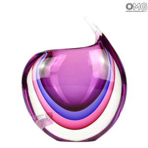Vase Tiger Purple Sommerso - Murano Glass