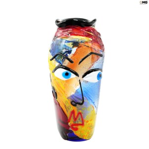 Vase Cubism Face  - Tribute to Picasso - Original Murano Glass OMG