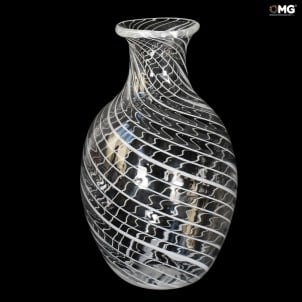 Vaso Filigrana Cannes Branco - Original Glass Murano