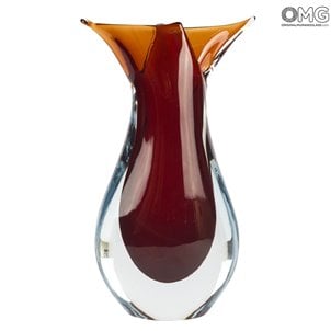 Vase Fish - Red Sommerso - Original Murano Glass OMG