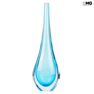 Vase Viper - hellblau - Sommerso - Original Murano Glas OMG