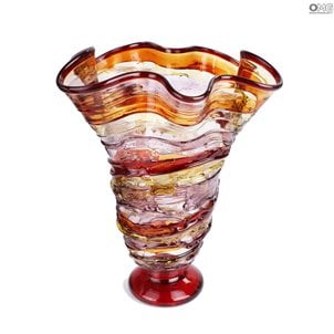 Sbruffi Ulysses rouge - Vase soufflé - Verre de Murano Original OMG