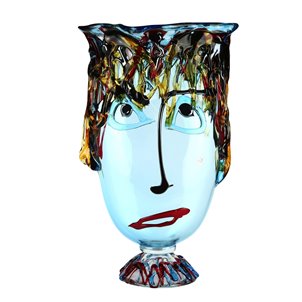 Vase Face Scultpture Picasso Tribute Original Murano Glass Omg