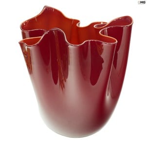 Wave Centerpiece Bowl - Rot - Original Murano Glas OMG