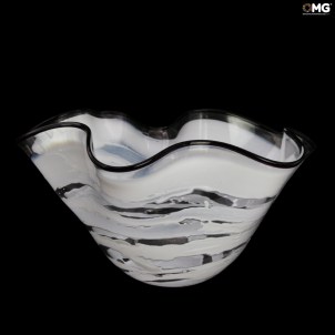 قطعة مركزية سبروفي بيضاء - زجاج مورانو الأصلي OMG