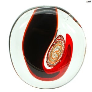 Vase Full Moon Red Sommerso Murano Glass