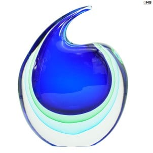 Vase Tiger - Blue Sommerso - Original Murano Glas OMG
