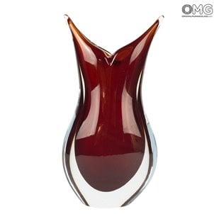 Vase Swallow - Red Sommerso - Original Murano Glas OMG