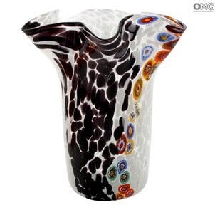 Vase Regenbogen - Weiß - Original Murano Glas OMG