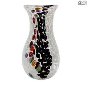Vase Bottle Rainbow - White - Original Murano Glass OMG 
