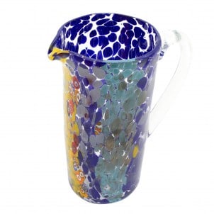 Pitcher Rainbow - Blue - Original Murano Glass OMG 