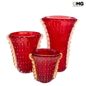 Vaso Vulcano Red Gold - Original Murano Glass OMG