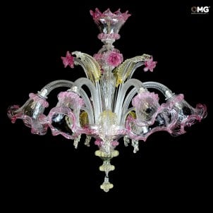 Venetian Chandelier Gemma Rose Gold - Classique - Murano Glass