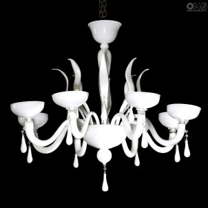 威尼斯式枝形吊燈 Classic Regina White - Original Murano Glass