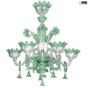 威尼斯人_枝形吊燈_green_flower_chandelier_original_murano_glass_omg1