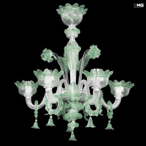 venetian_chandelier_green_flower_chandelier_original_ Murano_glass_omg