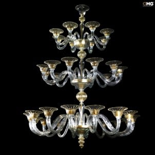 威尼斯枝形吊燈 Imperiale Gold Firenze Multilevel - Original Murano Glass OMG