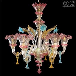 Venetian Chandelier Elegante Multicolor - Classique - Murano Glass