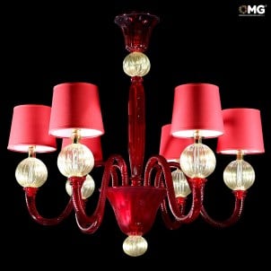 威尼斯枝形吊燈壁燈羅馬 - 紅色田園 - 穆拉諾玻璃
