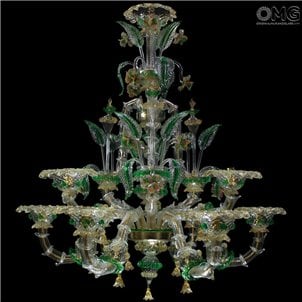Venezianischer Kronleuchter Zarah - Rezzonico - Muranoglas - 6 + 3 Lichter
