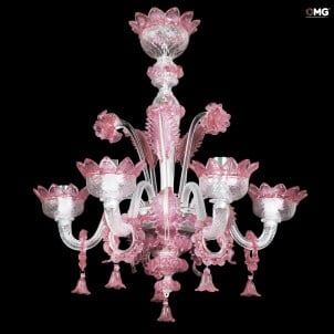 威尼斯枝形吊燈 Regina - 粉紅色 - Original Murano Glass