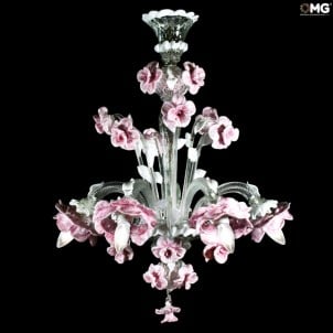 venezian_chandelier_pink_flower_rose_original_murano_glass_omg