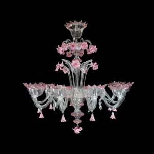 Araña Veneciana Rosetta - Floral - Cristal de Murano