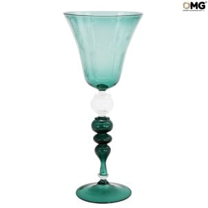 威尼斯高腳杯 - 綠色長笛 - Original Murano Glass OMG