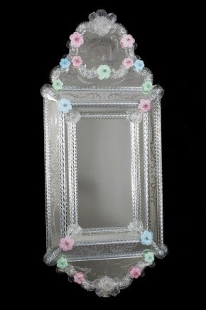 Fiorito - Espejo veneciano de pared - Cristal de Murano