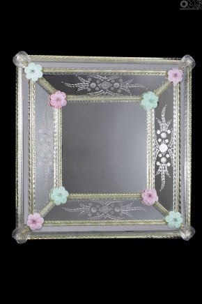 The Floral Square - Parede Venetian Mirror - Murano Glass