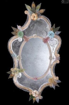 Regina Margherita - Espelho veneziano de parede - Vidro Murano
