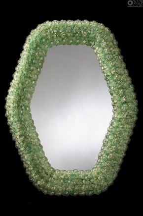 Bouquet Green - Espelho veneziano de parede - Vidro Murano