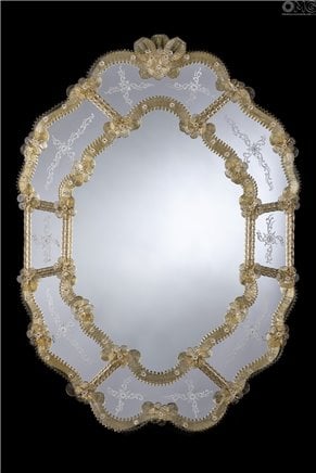 Margherita - Espejo veneciano de pared - Cristal de Murano