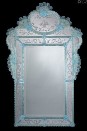 Angelo Turchese - Azul claro - Espejo veneciano