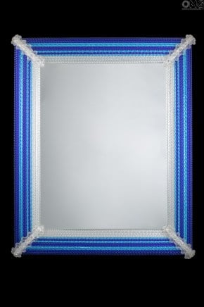 Fondaco - Azul - Espejo veneciano de pared - Cristal de Murano