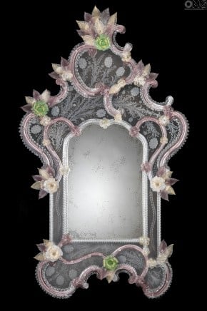 Regina Elisabetta - Espejo veneciano de pared - Cristal de Murano