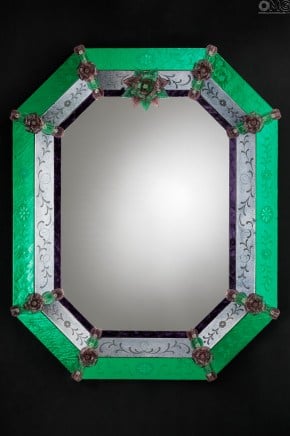 Anaki - Espelho veneziano de parede exclusivo - Vidro Murano