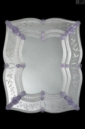 Ametista - Espejo veneciano de pared - Cristal de Murano