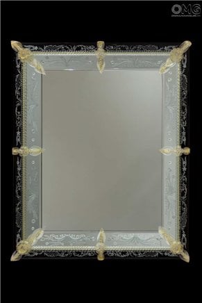 سيزار - مرآة فينيسية - فاخرة مع مرآة سوداء محفورة