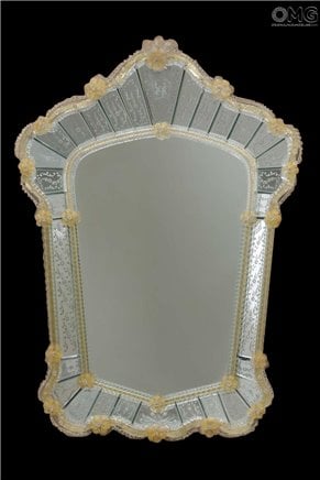 Venexiana el Conte - Espejo veneciano de pared - Cristal de Murano y oro 24 quilates