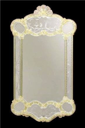 Ca Franchetti - Espejo veneciano de pared - Cristal de Murano y oro 24 quilates