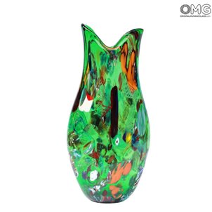 Vase Natur - Grün - Original Murano Glas OMG Vase Natur - Grün - Original Murano Glas OMG