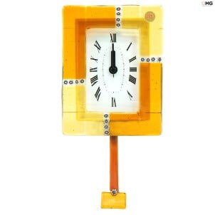 reloj_de_pared_ámbar_original_cristal_murano_omg