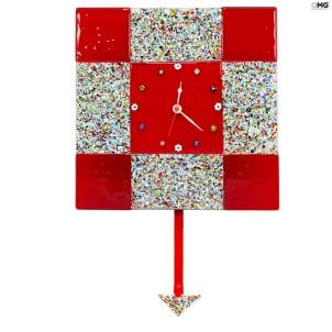 wall_clock_red_original_murano_glass_omg7