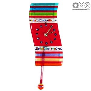 Reloj de péndulo Esse - Reloj de pared - Cristal de Murano original OMG