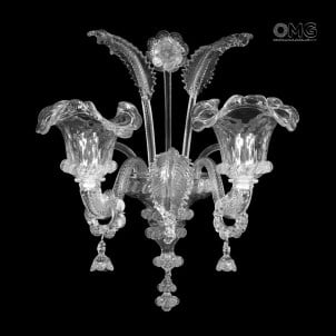 Sconce wall Lamp Elegante - 투명 유리 + 펜던트 - Murano Glass - 2 조명